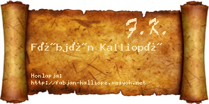 Fábján Kalliopé névjegykártya