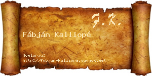 Fábján Kalliopé névjegykártya